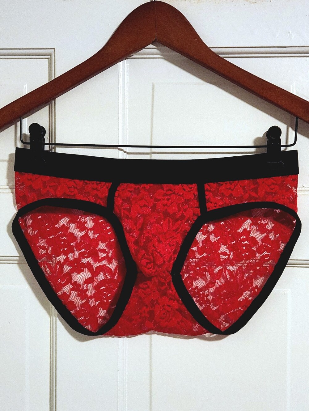 💋E-Laurels💋 - Red/Black Lace Brief